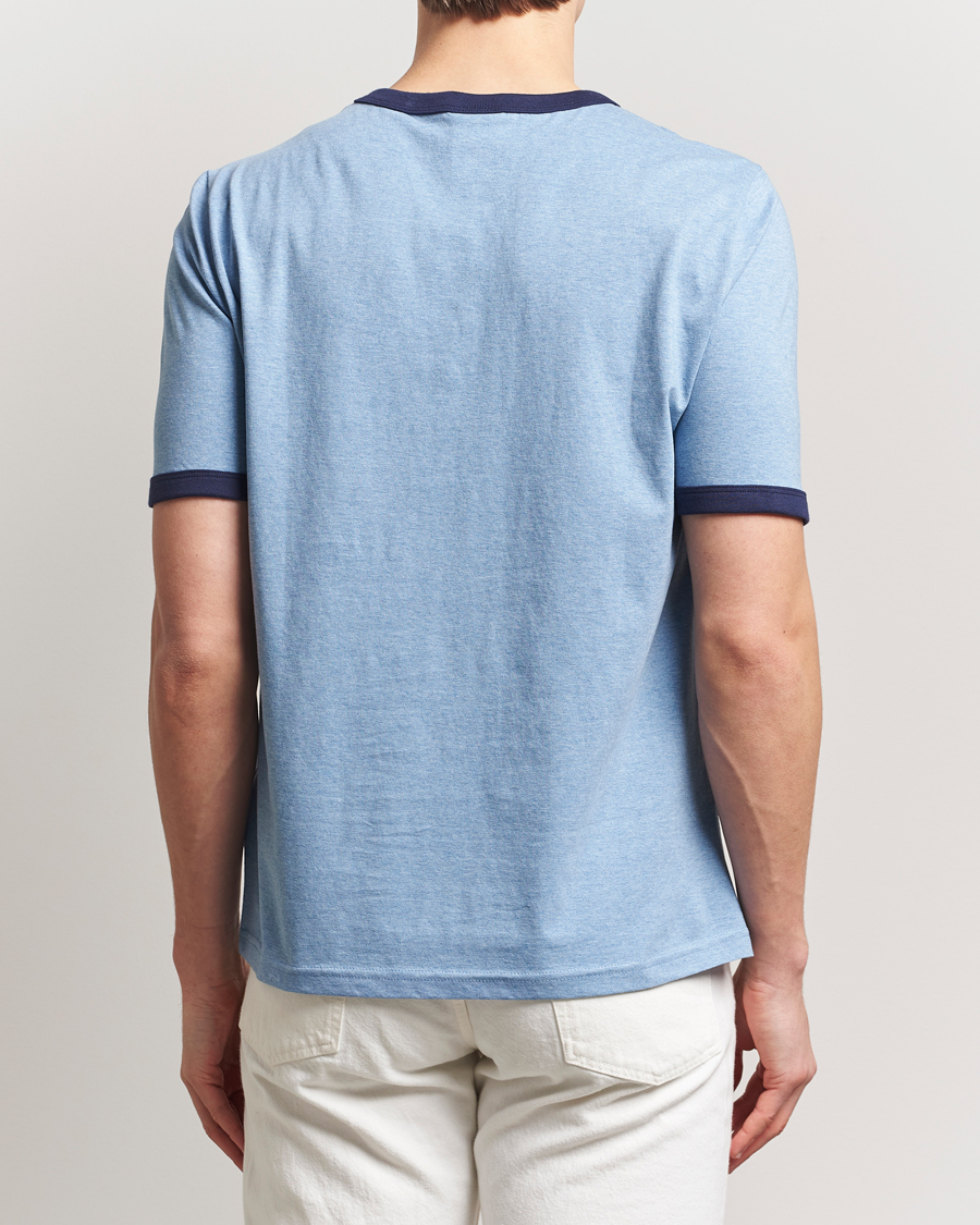 Heren | T-shirts | Nudie Jeans | Ricky Printed Ringer T-Shirt Blue Melange