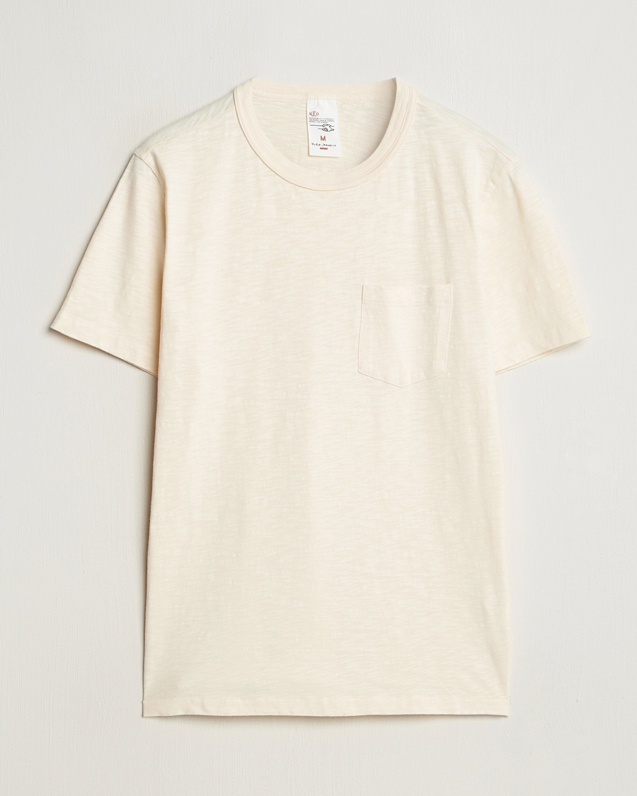 Heren | T-shirts | Nudie Jeans | Roy Heavy Slub T-Shirt Ecru
