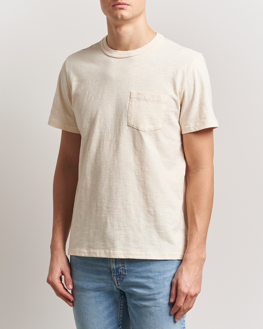 Heren | T-shirts | Nudie Jeans | Roy Heavy Slub T-Shirt Ecru