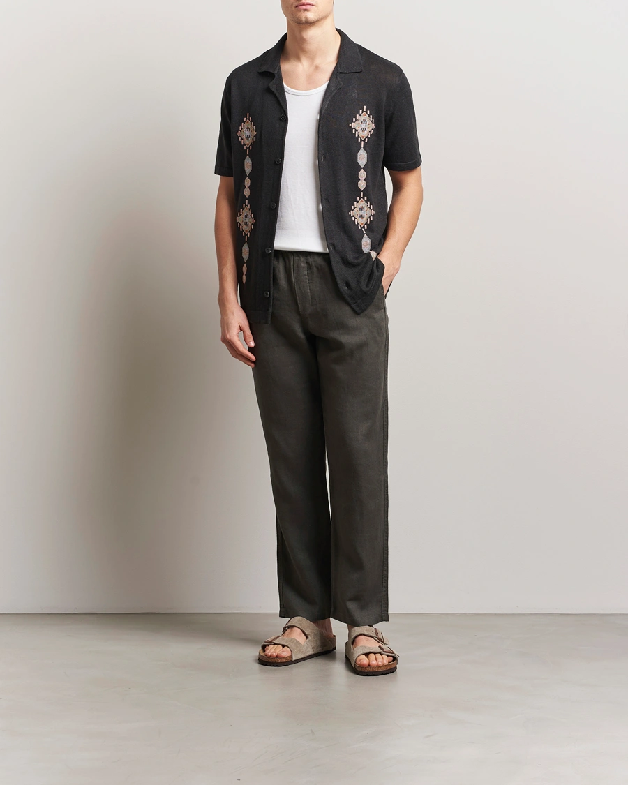 Heren | Broeken | Samsøe Samsøe | Jabari Linen Drawstring Trousers Beluga Grey