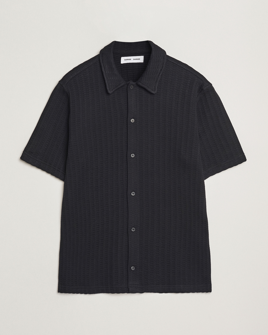 Heren | Overhemden | Samsøe Samsøe | Kvistbro Structured Short Sleeve Shirt Black