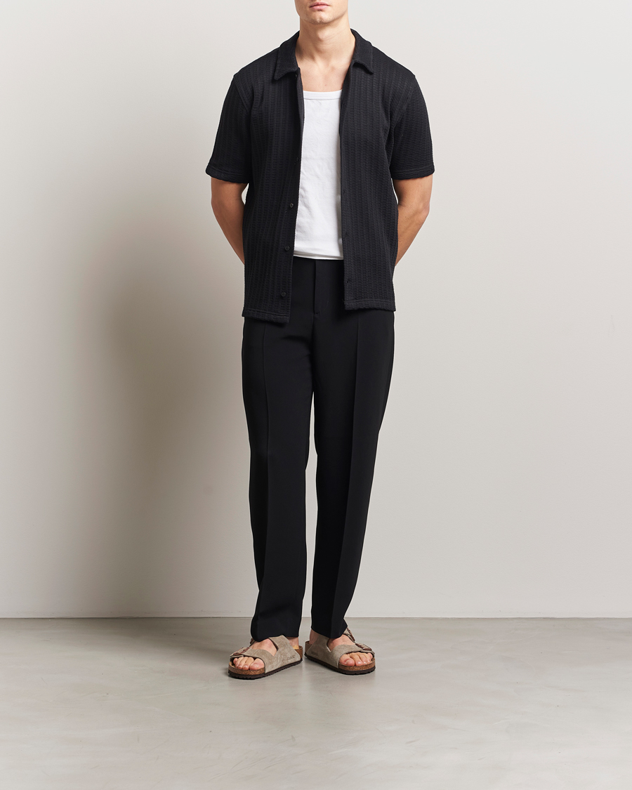 Heren | Overhemden | Samsøe Samsøe | Kvistbro Structured Short Sleeve Shirt Black