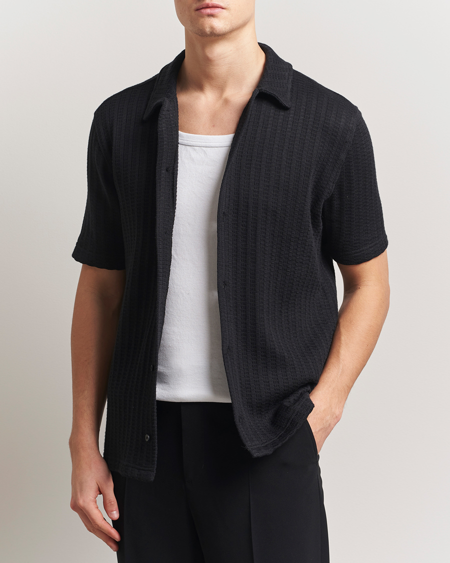 Heren | Overhemden | Samsøe Samsøe | Kvistbro Structured Short Sleeve Shirt Black