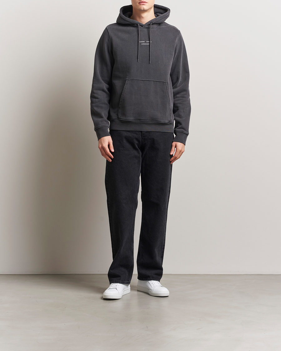 Heren | Truien | Samsøe Samsøe | Marcus Center Logo Hoodie Washed Black