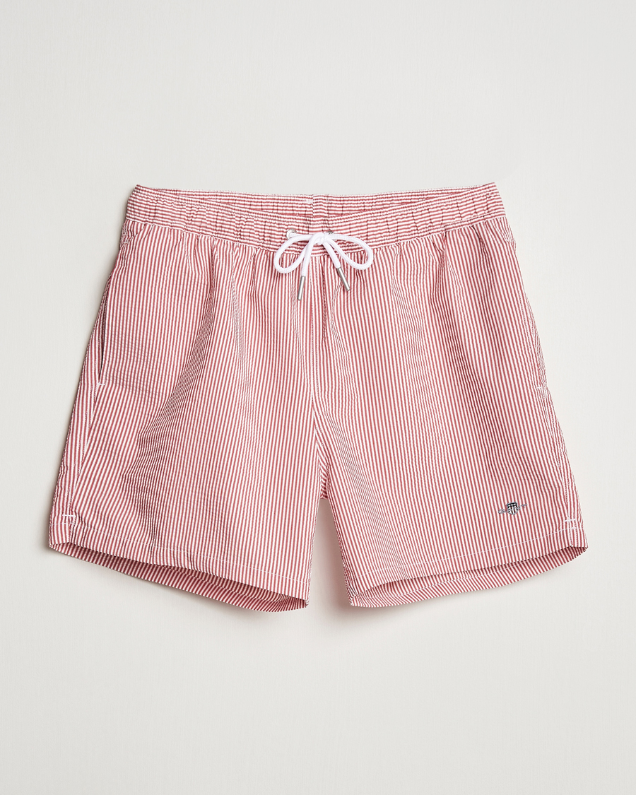 Heren | Zwembroek | GANT | Seersucker Swimshorts Ruby Red