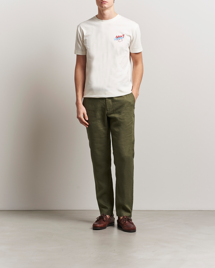 Heren | Broeken | Gant | Relaxed Linen Drawstring Pants Juniper Green