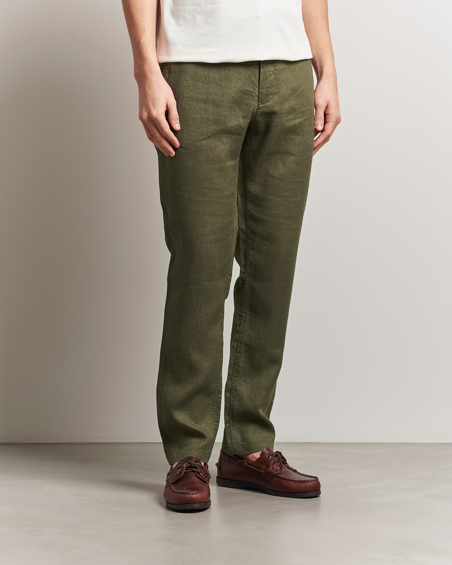 Heren | Broeken | GANT | Relaxed Linen Drawstring Pants Juniper Green