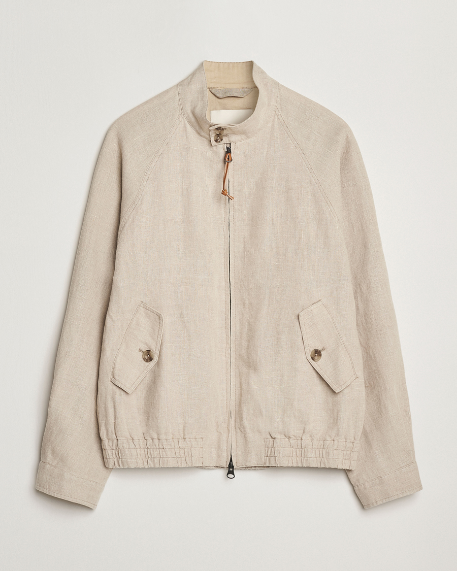 Heren | Jassen | GANT | Linen Harrington Jacket Dry Sand