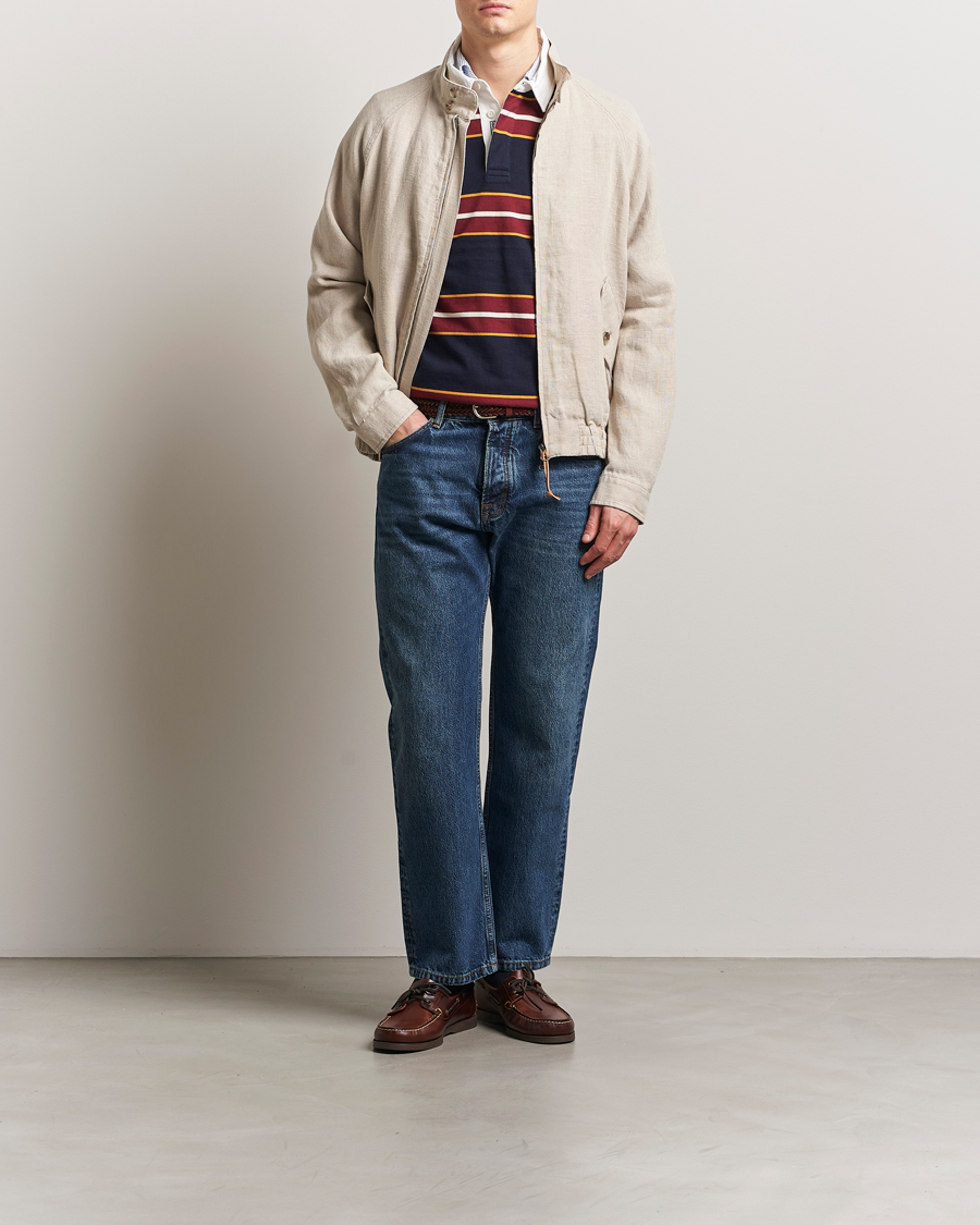 Heren | Jassen | GANT | Linen Harrington Jacket Dry Sand
