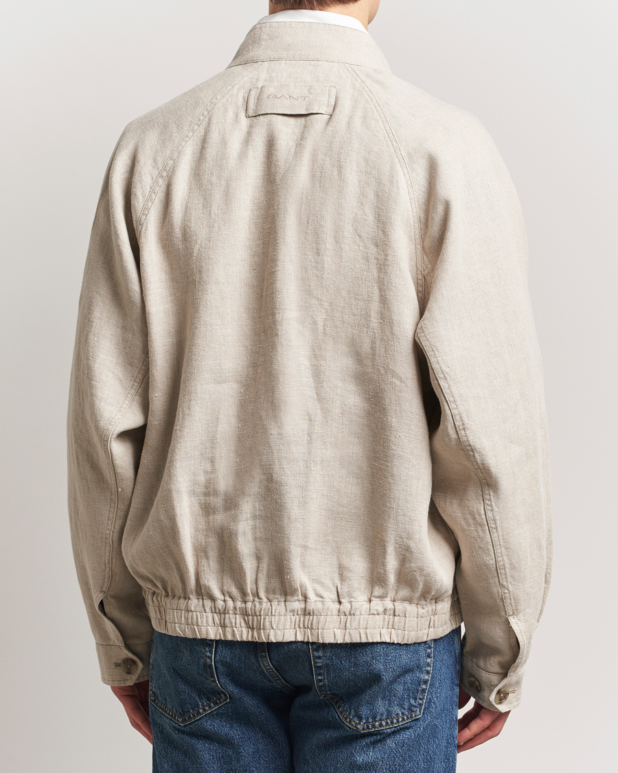 Heren | Jassen | GANT | Linen Harrington Jacket Dry Sand