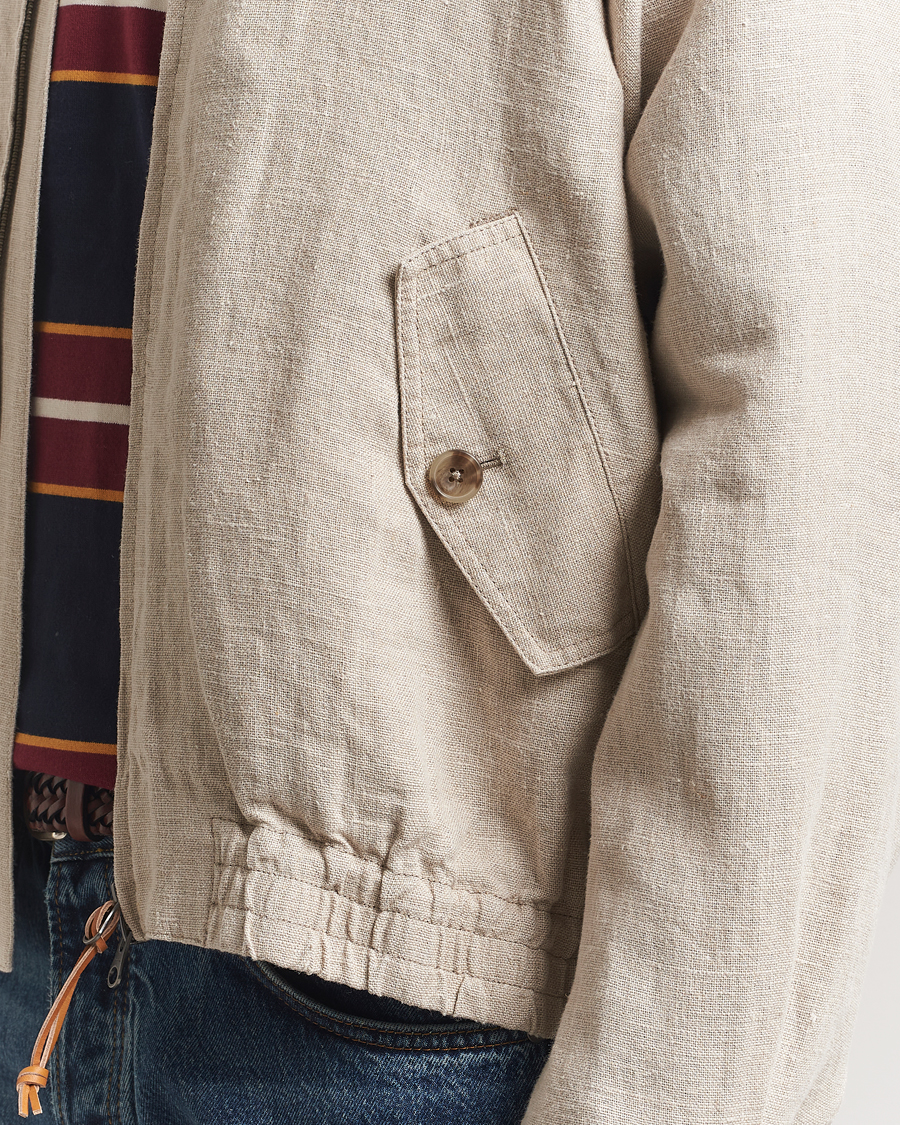 Heren | Jassen | GANT | Linen Harrington Jacket Dry Sand