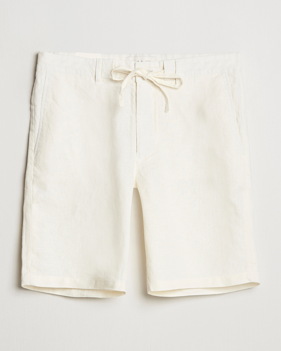 Heren | Korte broek | GANT | Relaxed Linen Drawstring Shorts Cream
