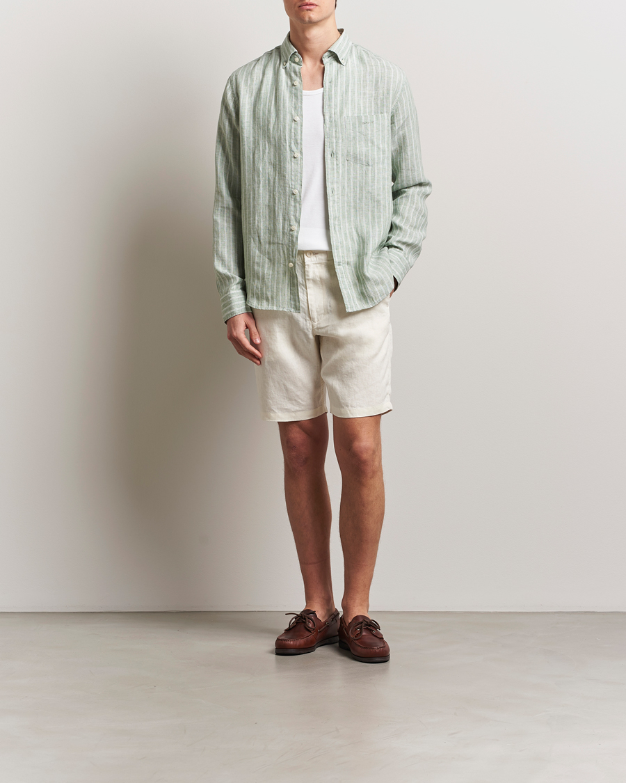 Heren | Korte broek | GANT | Relaxed Linen Drawstring Shorts Cream