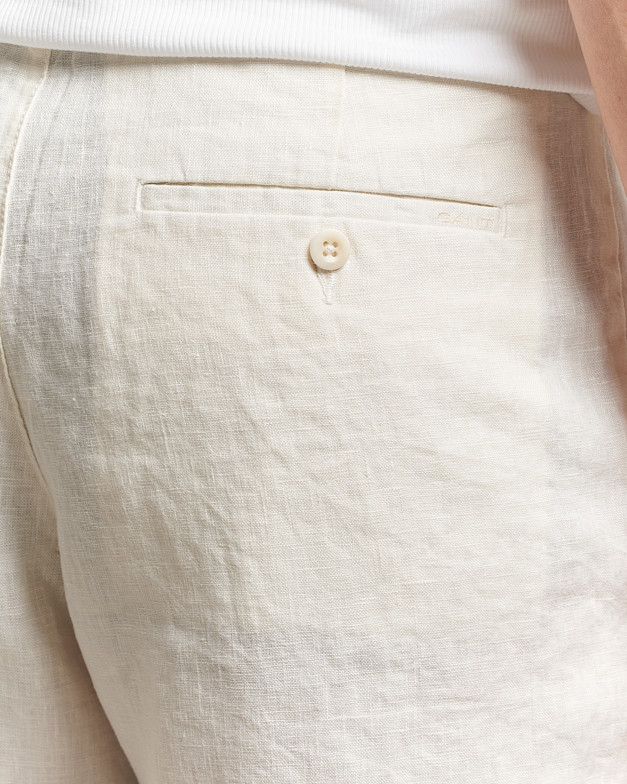Heren | Korte broek | GANT | Relaxed Linen Drawstring Shorts Cream