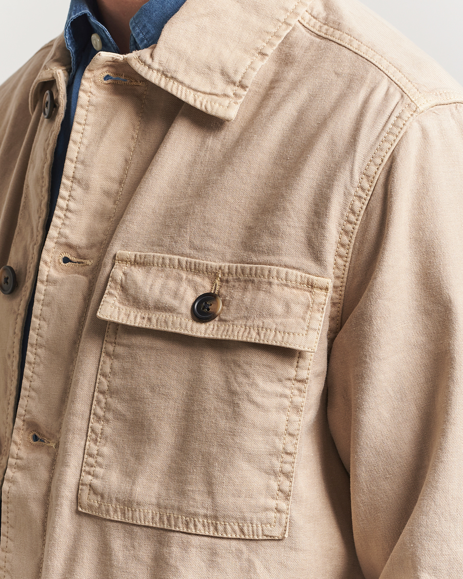 Heren | Overhemden | GANT | Linen/Cotton Twill Overshirt Dry Sand
