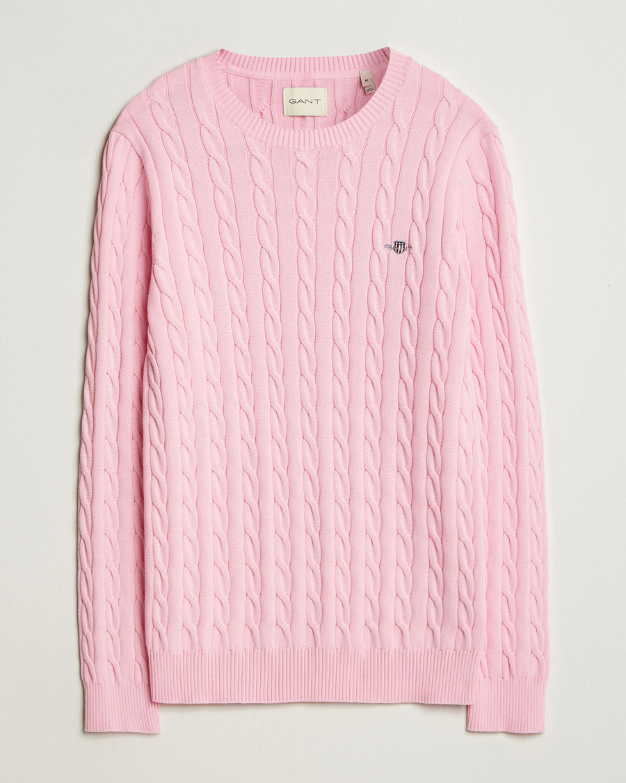 Heren | Truien | GANT | Cotton Cable Crew Neck Pullover California Pink