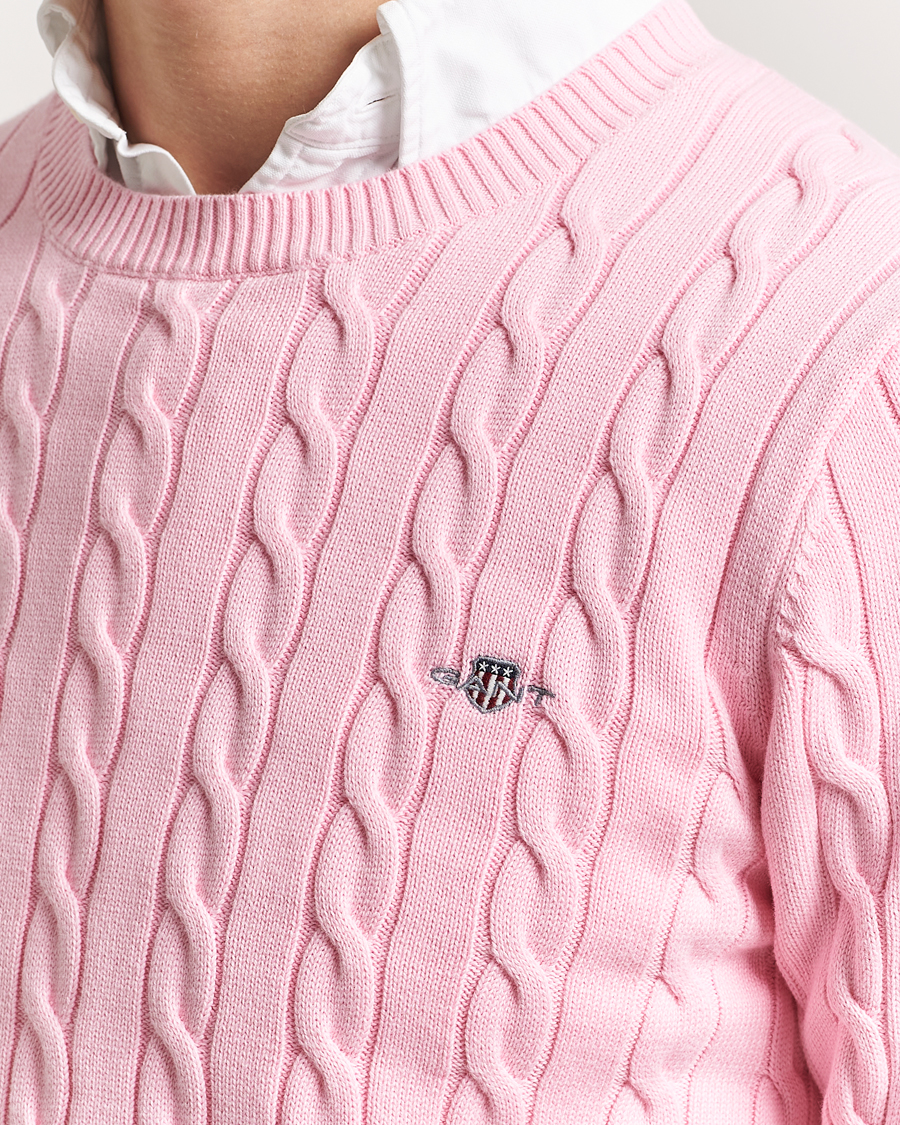 Heren | Truien | GANT | Cotton Cable Crew Neck Pullover California Pink