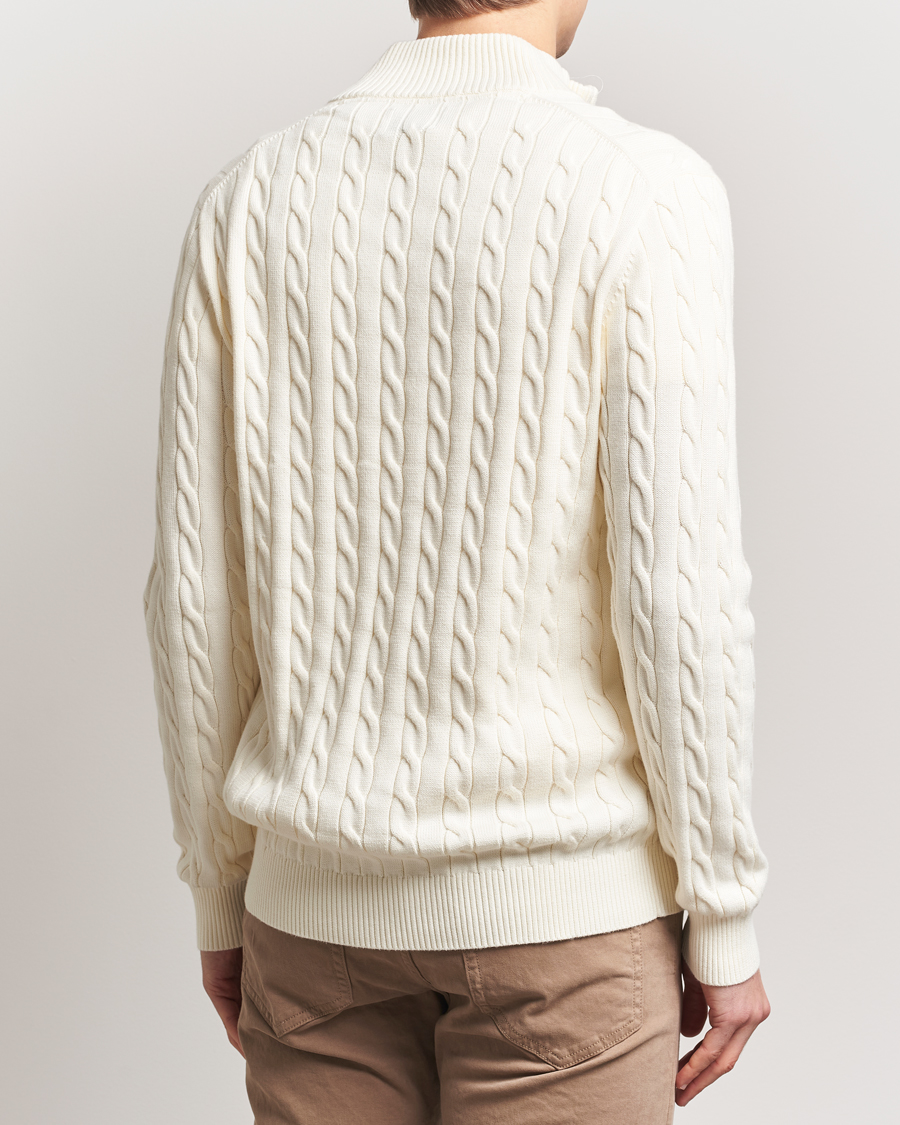 Heren | Truien | Gant | Cotton Cable Half Zip Cream