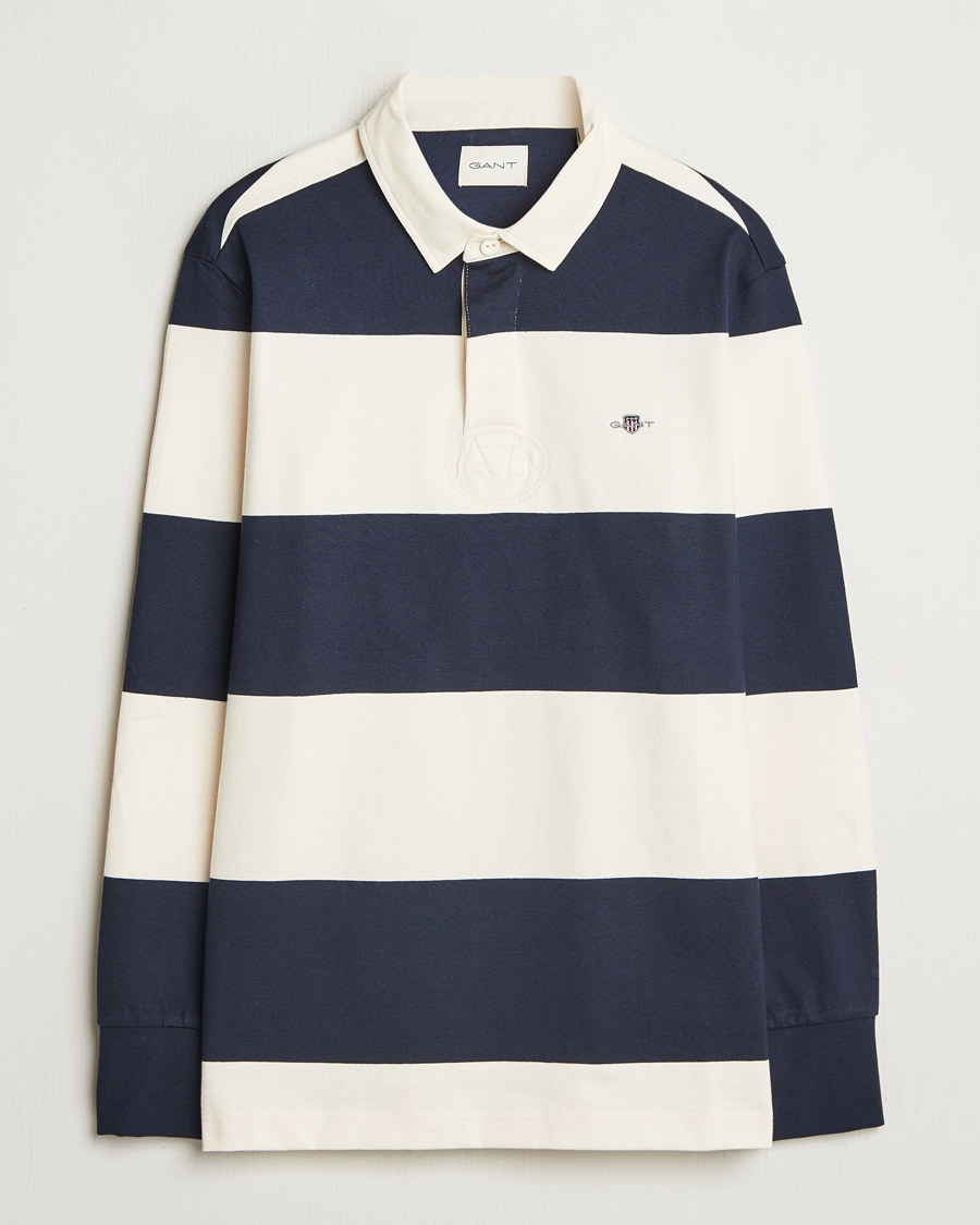 Heren | Truien | GANT | Barstriped Rugger Evening Blue