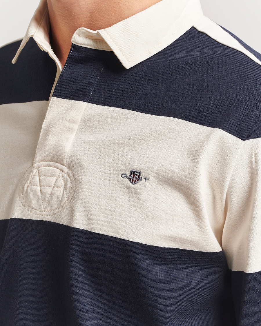 Heren | Truien | GANT | Barstriped Rugger Evening Blue