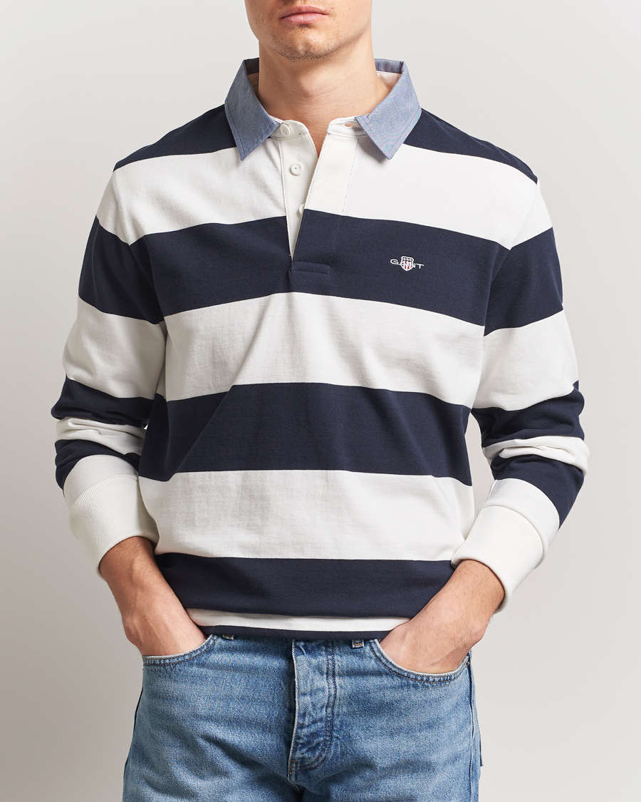 Heren | Truien | Gant | Chambray Barstriped Rugger Eggshell