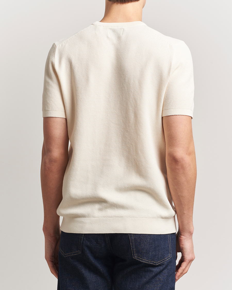 Heren | T-shirts | GANT | Micro Textured Crew Neck T-shirt Cream