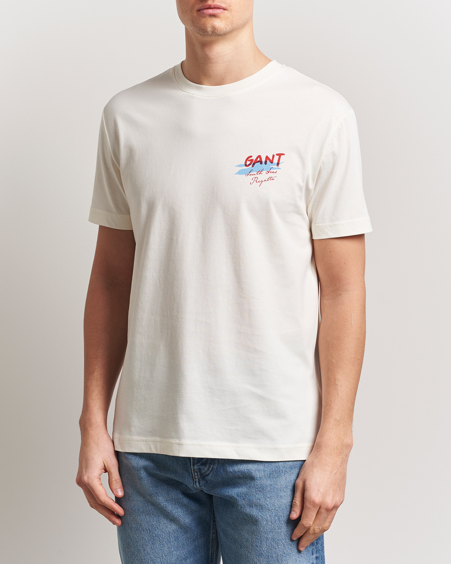 Heren | T-shirts | GANT | Printed T-Shirt Cream