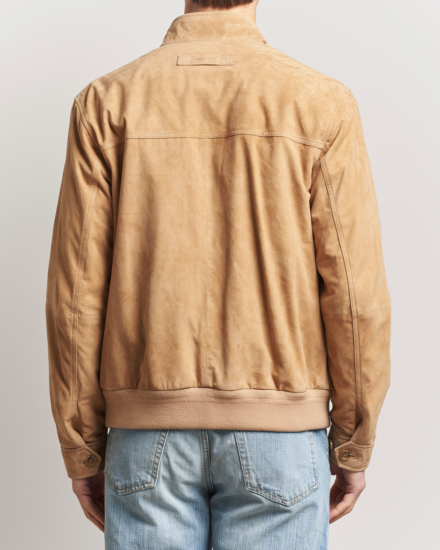 Heren | Jassen | GANT | Suede Harrington Jacket Warm Khaki