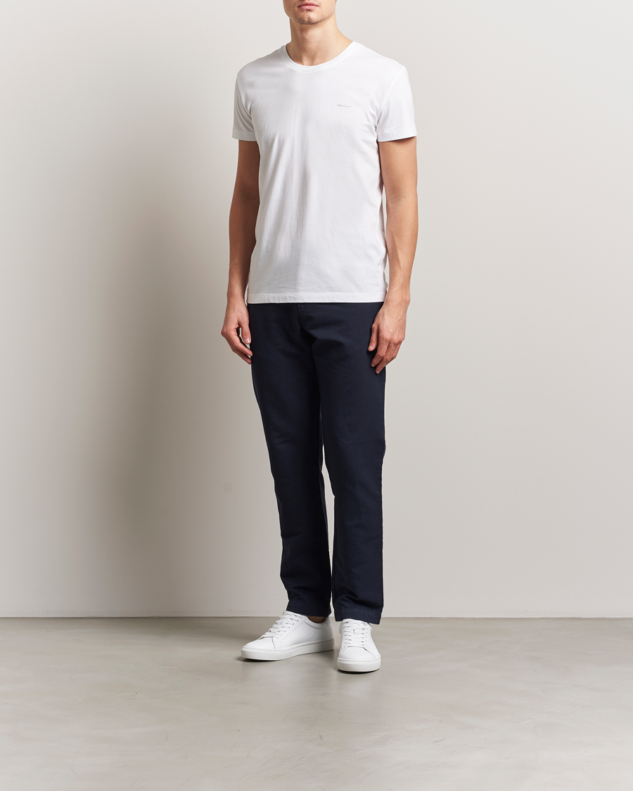 Heren | T-shirts | Gant | 2-Pack Crew Neck T-Shirt Navy/White