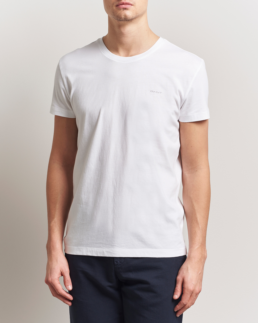 Heren | T-shirts | Gant | 2-Pack Crew Neck T-Shirt Navy/White