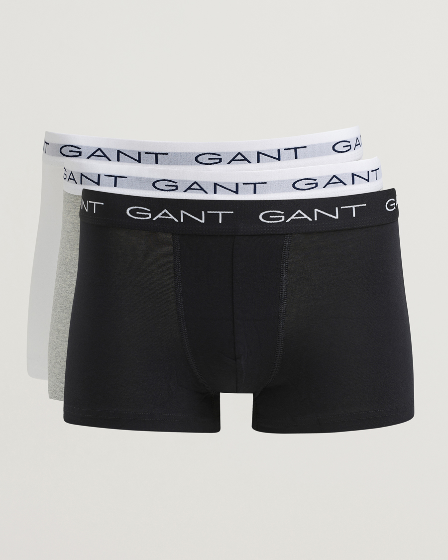 Heren | Ondergoed | Gant | 3-Pack Trunks Light Grey Melange/Black/White