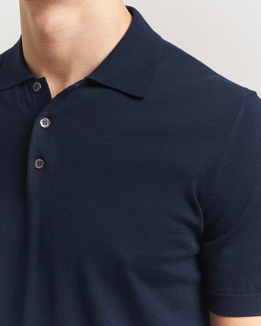 Heren | Polo's | Altea | Short Sleeve Cotton Polo Navy
