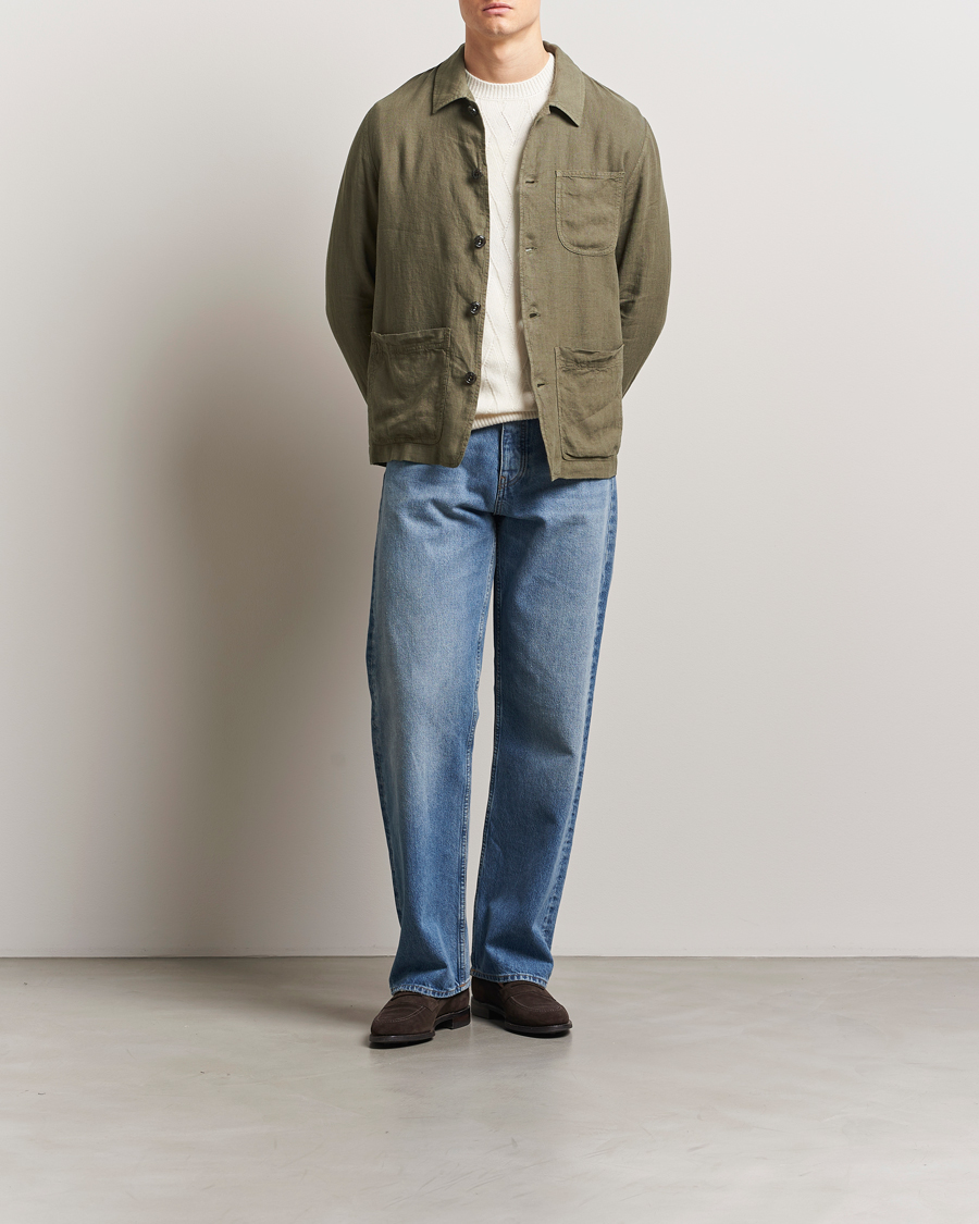 Heren | Jassen | Altea | Linen Chore Jacket Military