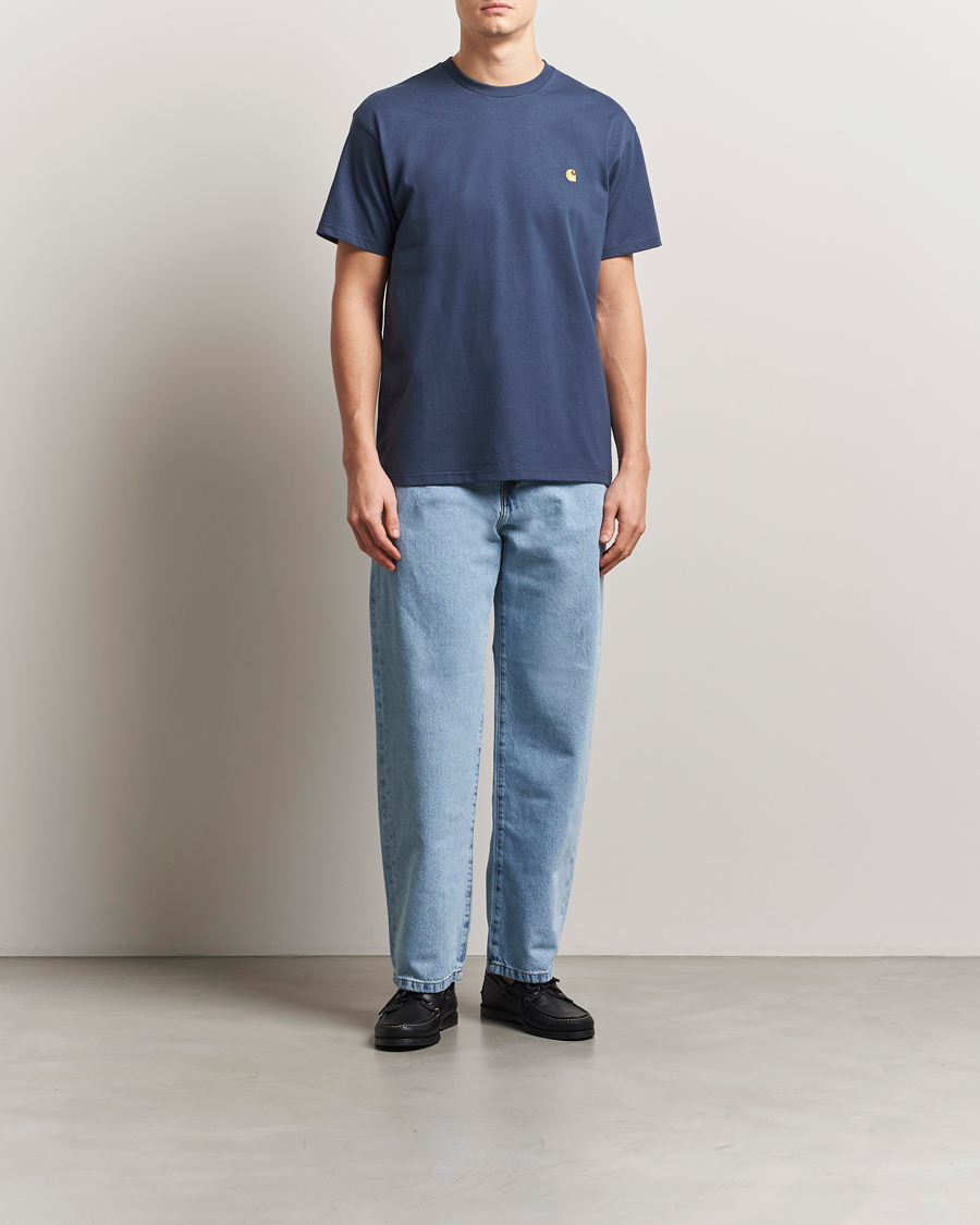 Heren | T-shirts | Carhartt WIP | Chase Short Sleeve T-Shirt Dusky Blue
