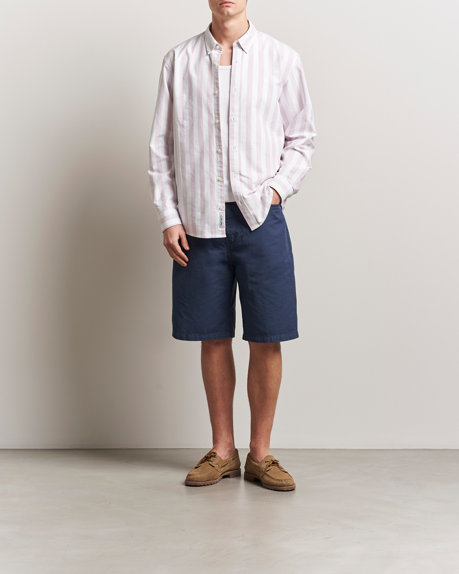 Heren | Overhemden | Carhartt WIP | Dillon Striped Oxford Shirt Hortensia/White