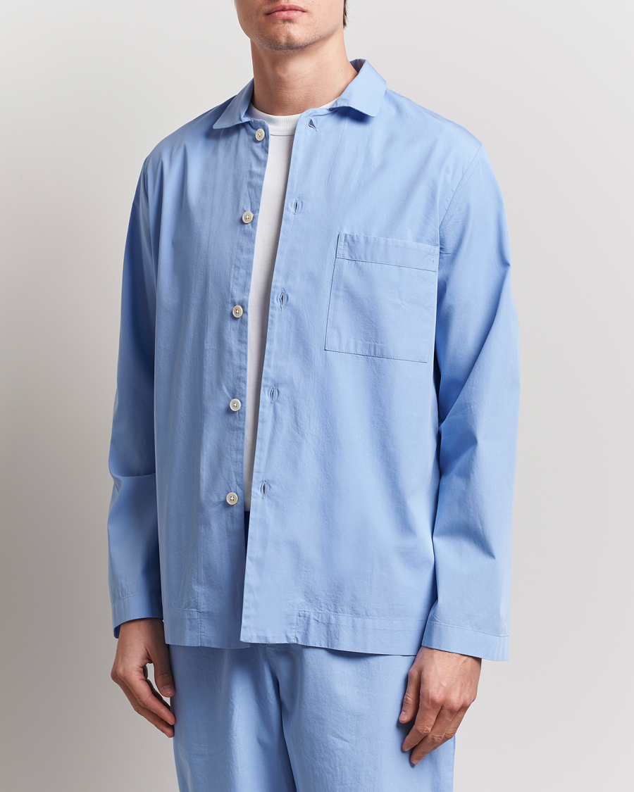 Heren | Pyjama's en gewaden | Tekla | Poplin Pyjama Shirt Cornflower Blue