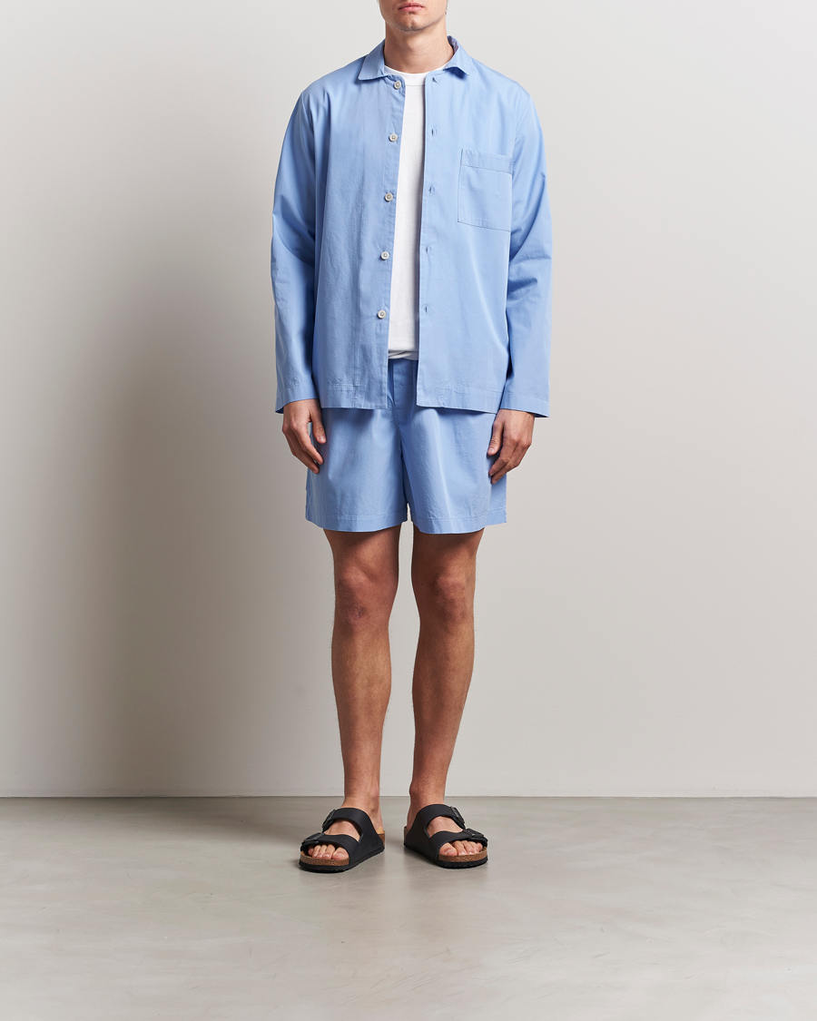 Heren | Pyjama's en gewaden | Tekla | Poplin Pyjama Shorts Cornflower Blue