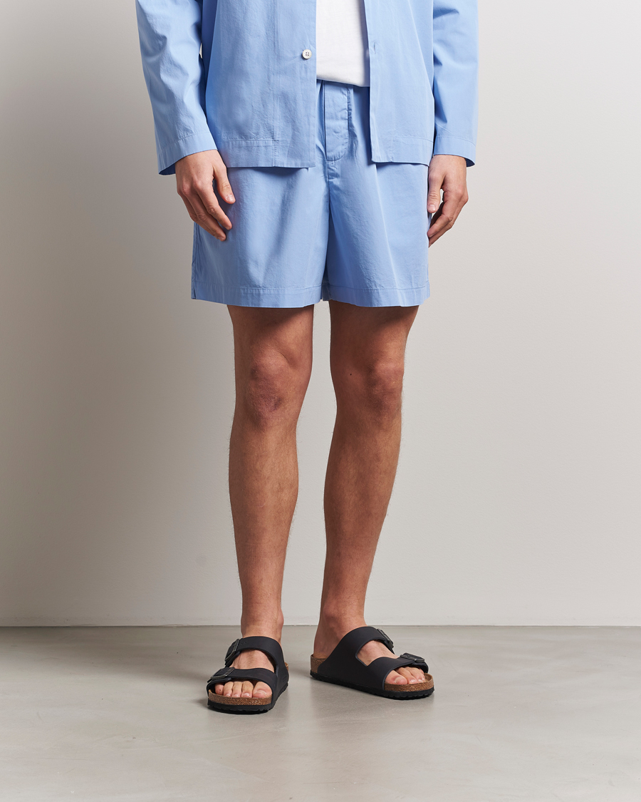 Heren | Pyjama's en gewaden | Tekla | Poplin Pyjama Shorts Cornflower Blue