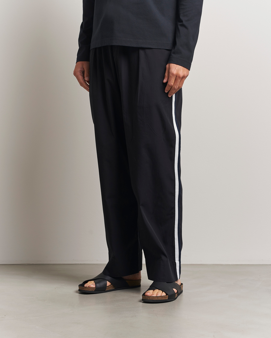 Heren | Pyjama's en gewaden | Tekla | Grosgrain Stripes Pyjama Pants All Black