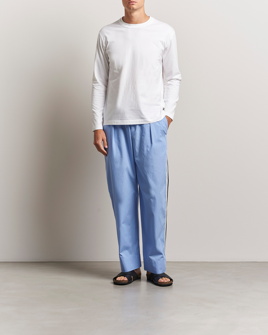 Heren | Pyjama's en gewaden | Tekla | Grosgrain Stripes Pyjama Pants Cornflower Blue