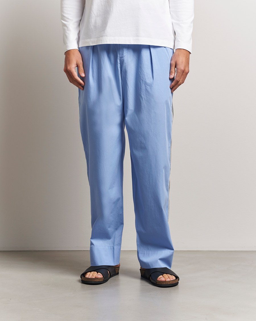 Heren | Pyjama's en gewaden | Tekla | Grosgrain Stripes Pyjama Pants Cornflower Blue