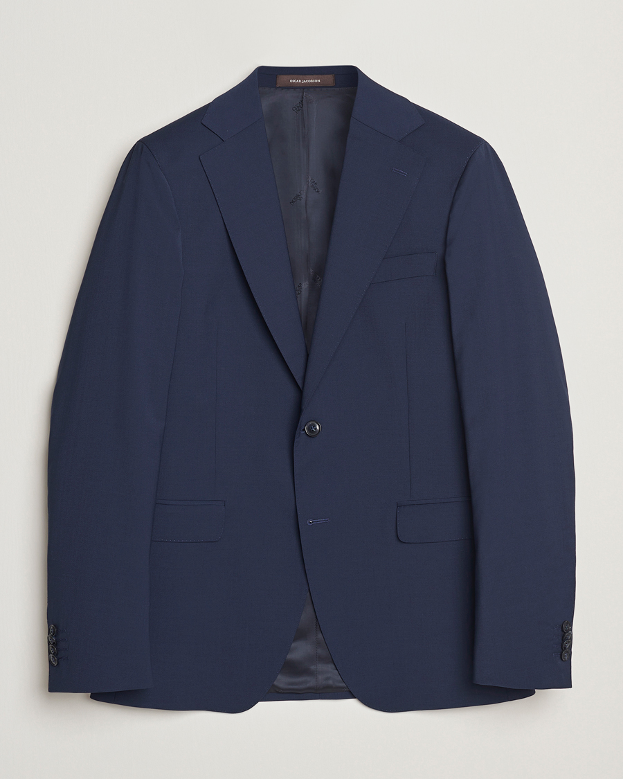 Heren | Blazers | Oscar Jacobson | Ego Wool Blend Blazer Navy