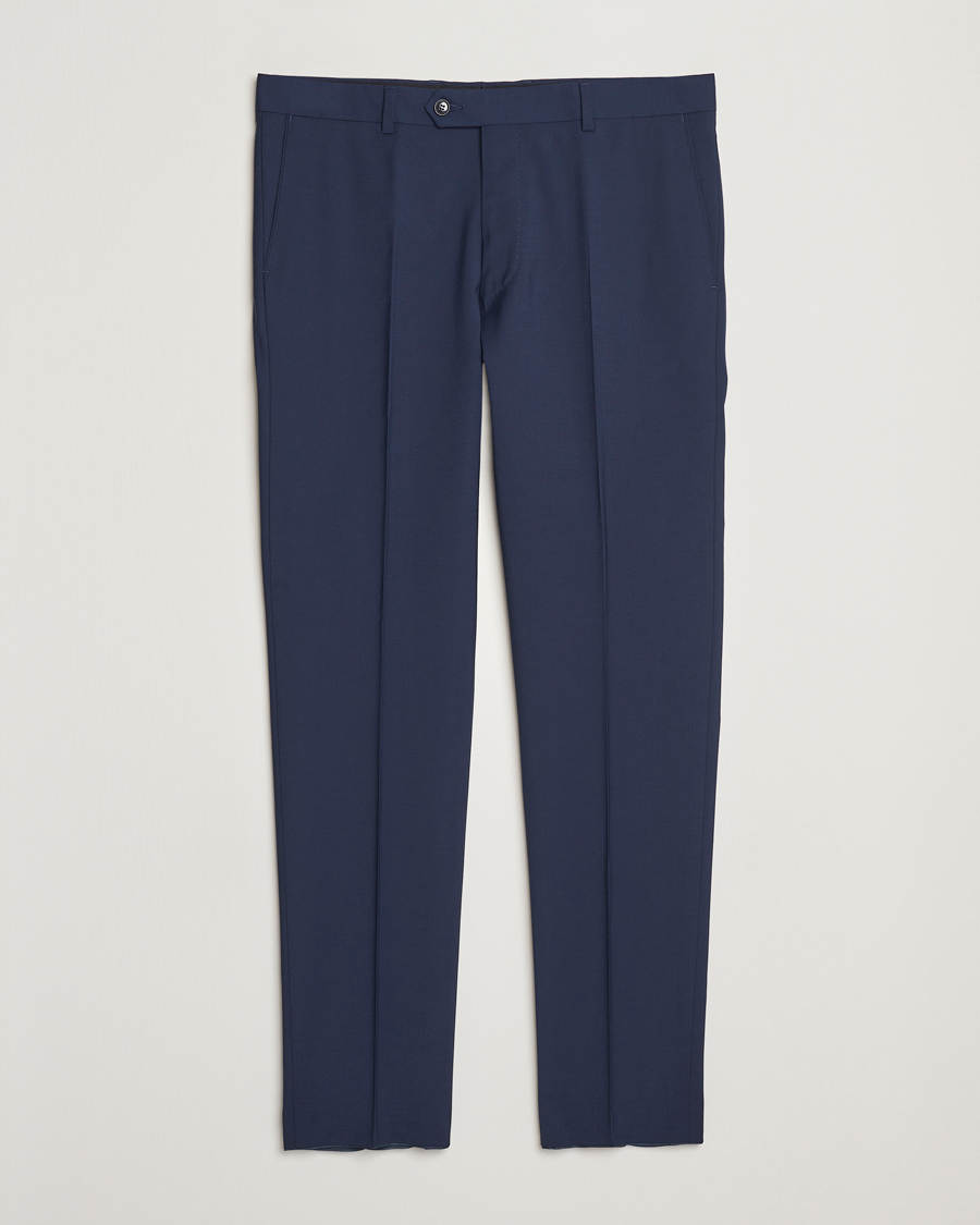Heren | Broeken | Oscar Jacobson | Denz Wool Blend Trousers Navy