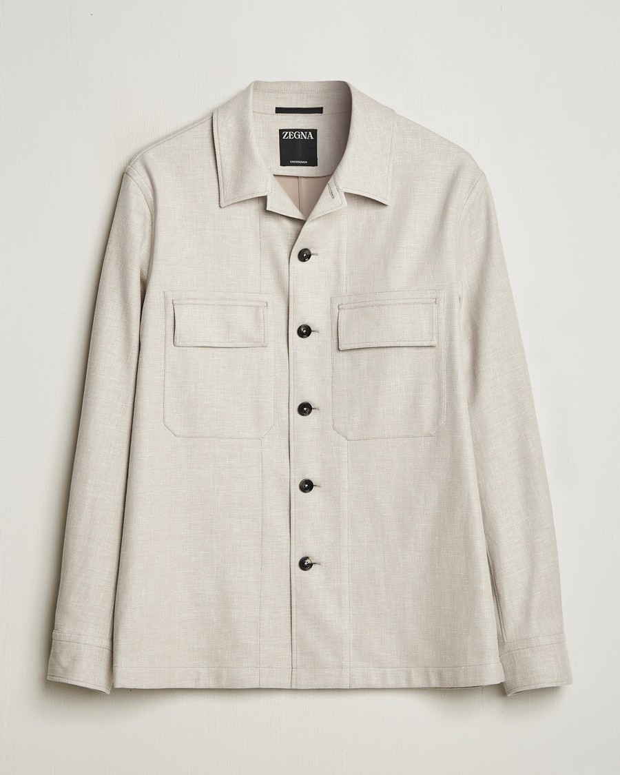 Heren | Overhemden | Zegna | Wool/Linen Shirt Jacket Beige