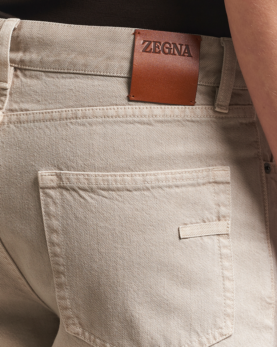 Heren | Broeken | Zegna | 5-Pocket Marbled Denim Pants Beige