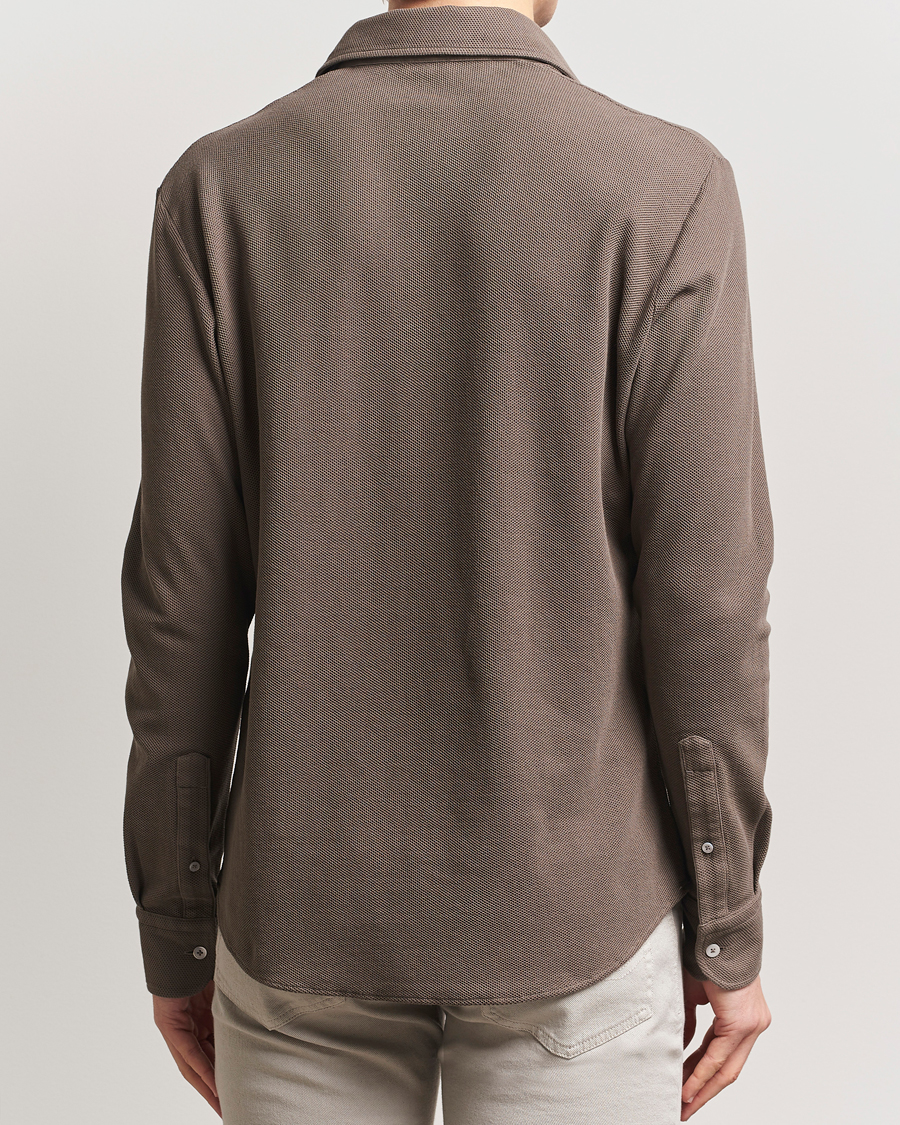 Heren | Truien | Zegna | Cotton Piquet Long Sleeve Polo Brown