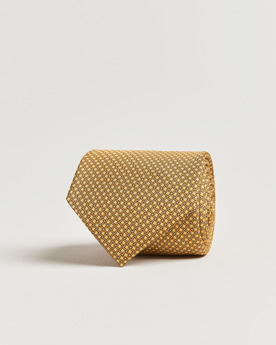 Heren | Stropdassen | Zegna | Printed Chain Silk Tie Yellow