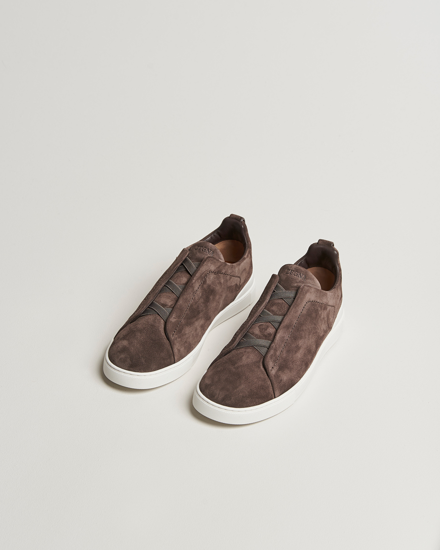 Heren | Sneakers | Zegna | Triple Stitch Sneakers Dark Brown Suede