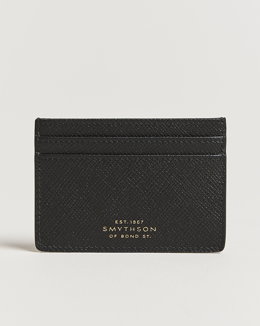 Heren | Portemonnees | Smythson | Panama Flat Cardholder Black