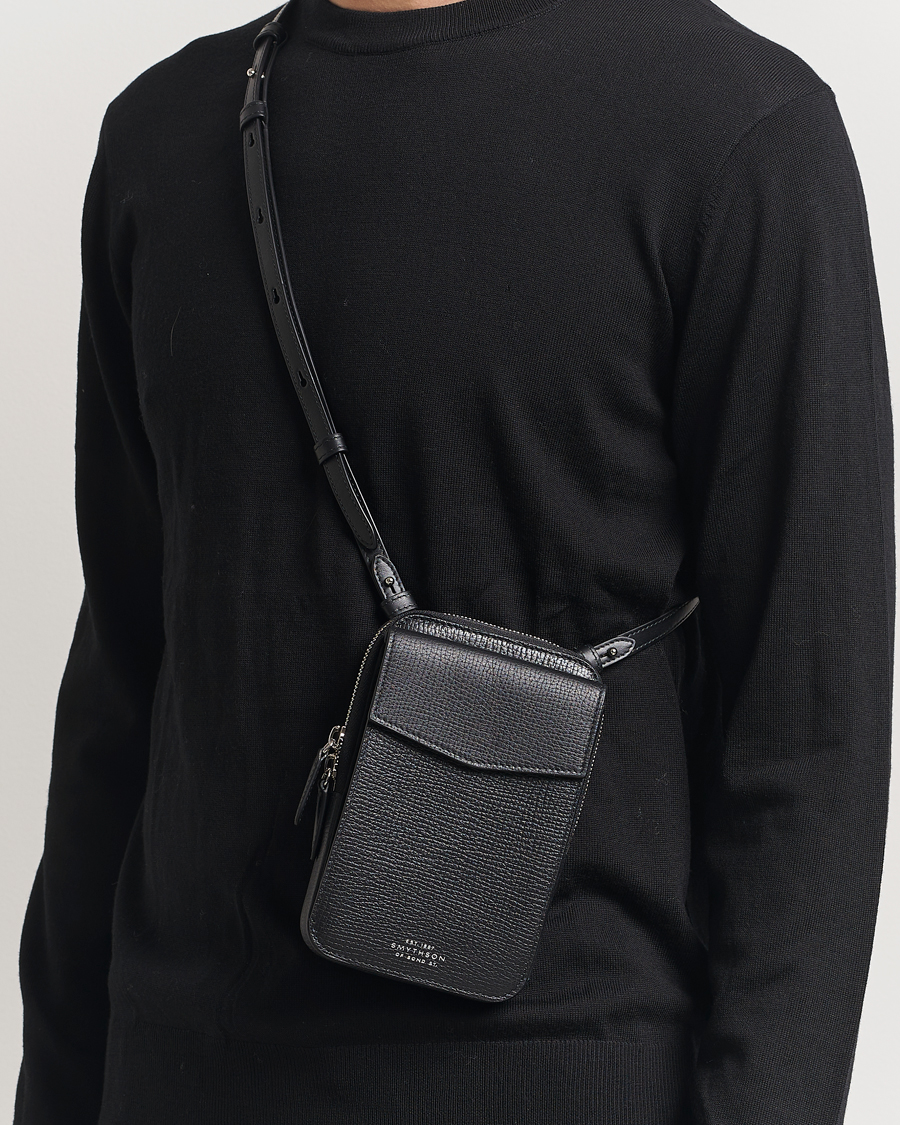 Heren | Tassen | Smythson | Ludlow Crossbody Pouch Black